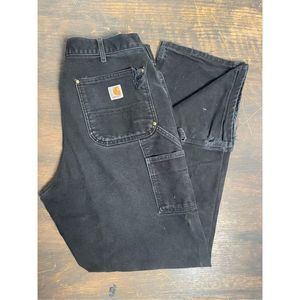 Distressed Black B01 Carhartt Double Knee 36